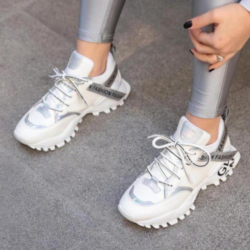 White Sneaker New Fashion Sport Outdoor Running Sneakers Womens Shoes Walking Jogging Shoes