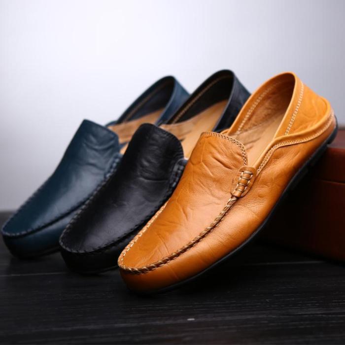Men's Genuine Leather Loafers Casual Flat Shoes