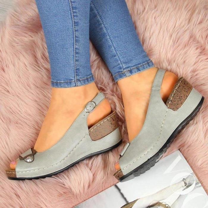 Pearl Platform Wedges Sandals For Women Weave Female Causal High Heels Open Toe Comfort Fish Mouth Shoes