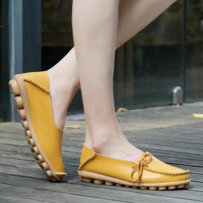 Women's Big Size Slip On Lace Up Soft Sole Flat Loafers