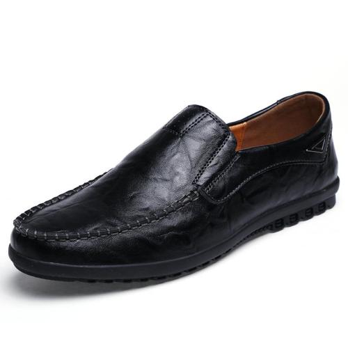 Genuine Leather Men Casual Shoes Luxury Mens Loafers Breathable Light Soft Driving Shoes Plus Size