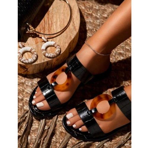 2020 Summer Shoes Fashion Open Toe Women Sandals Flat Outdoor Beach Slippers Comfortable Plus Size