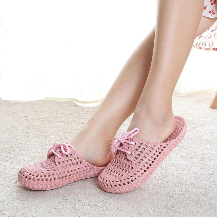 Summer Slippers Shoes Woman Lace up Flat Beach Slides Sandals