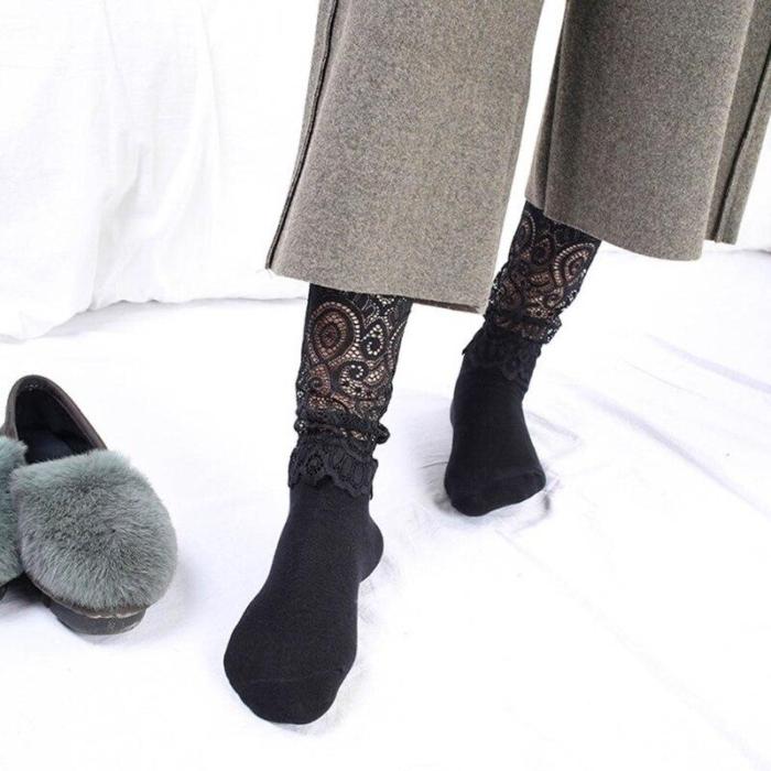 New Fashion Sexy Retro Glitter Print Ankle Lady Socks Transparent Lace Mesh Casual Short Socks Thin Breathable