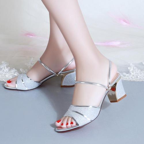 Out Wearing Chunky Heeled Cool Slippers Women In Summer Fashion Sandals for Women