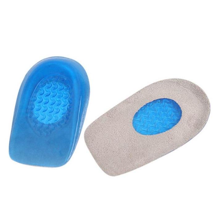 1pair Silicon Gel Heel Cushion Insoles Soles Relieve Foot Pain Protectors Spur Support Shoe Pad Feet Care Inserts Man and Women