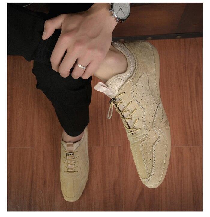 Man Shoes Suede Leather Sneakers Summer Men Casual Shoe Fashion Breathable Leisure Footwear Soft