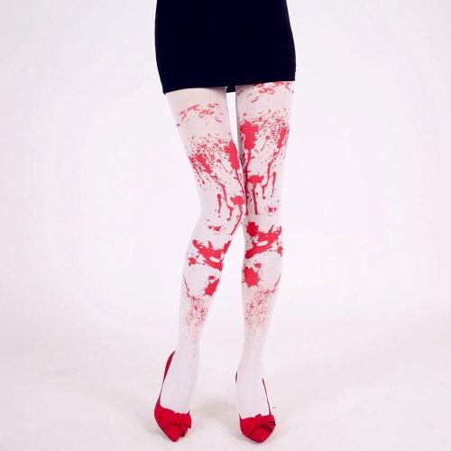 Cosmask Halloween Blood Thighs Up Over Knee Sock Party Masquerade Cosplay Requirements Bloody Performance Costume Tights
