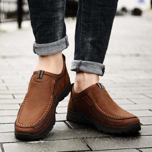 Men Casual Shoes Fashion Mens Loafers Moccasins Breathable Slip on Retro Driving Shoes Men Sneakers