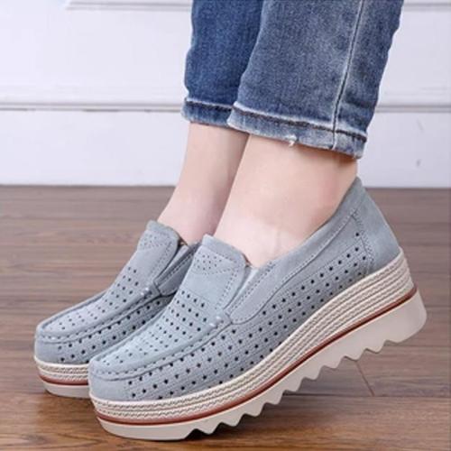 Women Shoes Platform Sneakers Slip on Flats Loafers Moccasins Hollow Out Casual Shoes