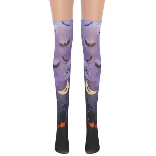 Womens Batman Skull Printed Over The Knee Socks Girls Cute Halloween Cosplay  Long Stockings