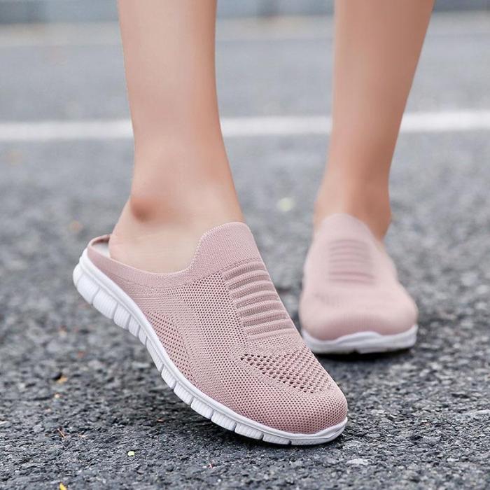 Fashion New Casual Slip on Half Shoes for Women Breathable Lightweight Woman Flats