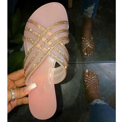 Solid Color Slippers Women Fashion Beach Vacation Shoes Flat with Comfort Outdoor