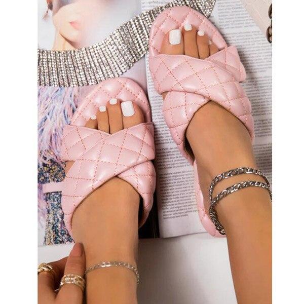 Women Shoes Fashion Flat Sandals Outdoor Slippers Small Fragrance Comfortable Plus Size