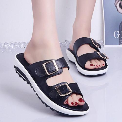 Woman Buckle Comfortable Sport Slides Dropshipping Summer Beach Casual Slippers