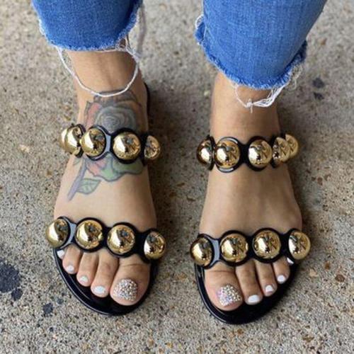 Women Slippers Flat Diamond Outdoor Casual Women Sandals Fashion Comfortable Plus Size