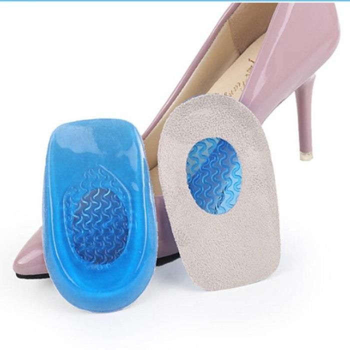 1pair Silicon Gel Heel Cushion Insoles Soles Relieve Foot Pain Protectors Spur Support Shoe Pad Feet Care Inserts Man and Women