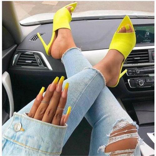 New Summer Slippers Thin High Heels Sandals Women Shoes Sexy Slippers Sandals Pumps