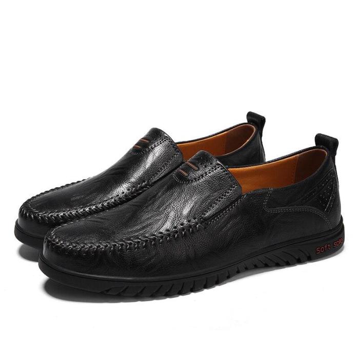Leather Men Casual Shoes Slip on Formal Loafers Men Moccasins Italian Black Brown Comfy Male Shoes