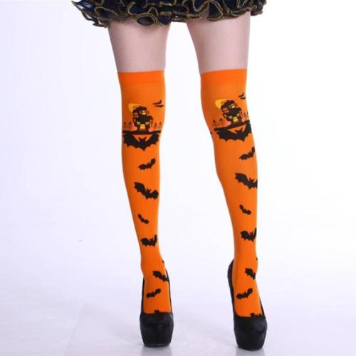 Halloween Stockings Bat Castle Socks Cosplay Stockings Ghost Festival Party Variety of Shapes and Printing Women Adult Polyester