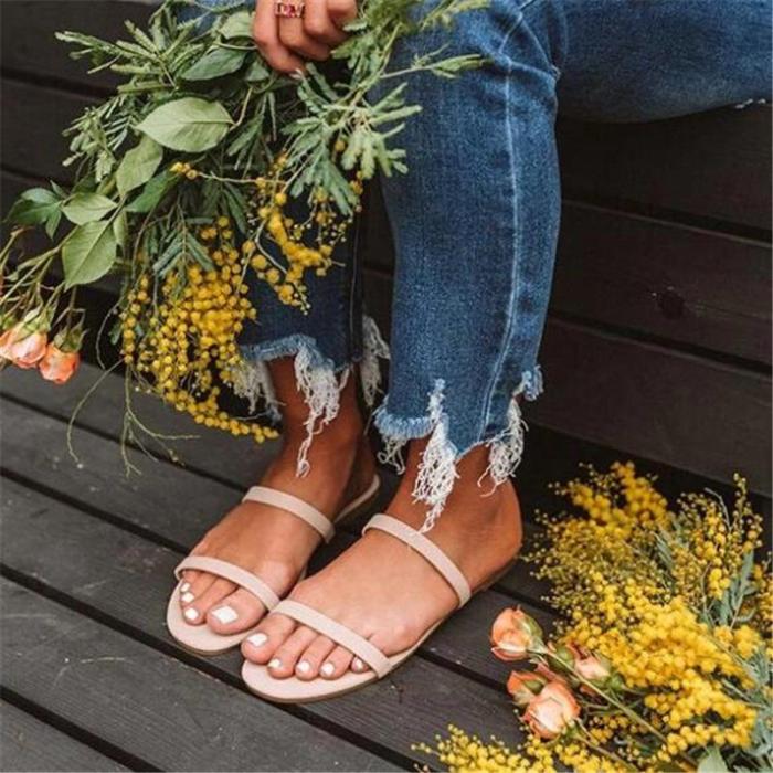 Stylish and simple wild strip sandals