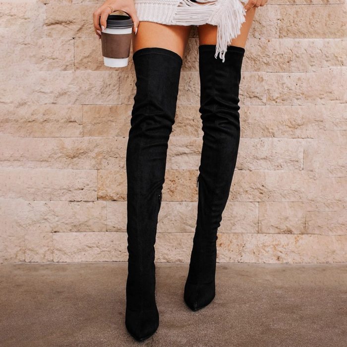 New Women's Boots Over The Knee Long High Heel Winter Women Boots Fashion Casual Women's Shoes