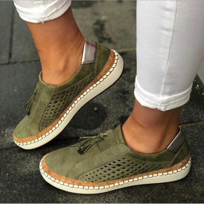 Women's Breathable Hollow Soft Flat Sneakers