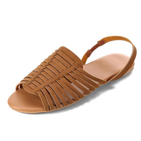 Flats Sandals Women Sandals PU Leather Shoes Casual Beach Women Shoes