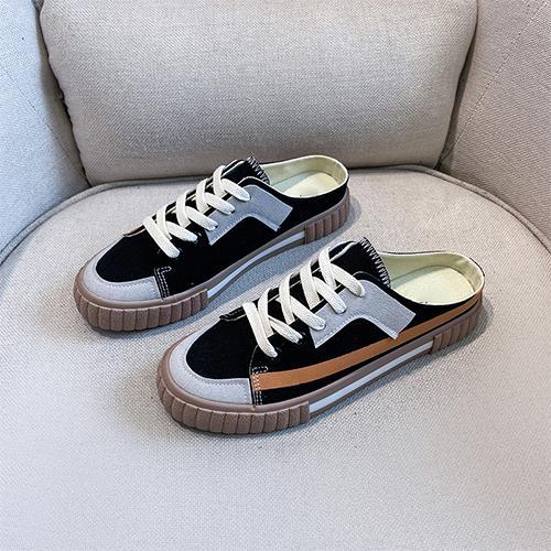 Women Canvas Shoes Woman Female Casual Sneakers Women's Lace Up Striped Flats Ladies