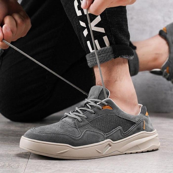 Man Shoes Casual Summer Autumn Men's Leather Sneakers Fashion Walking Footwear Leisure Shoe Breathable Soft