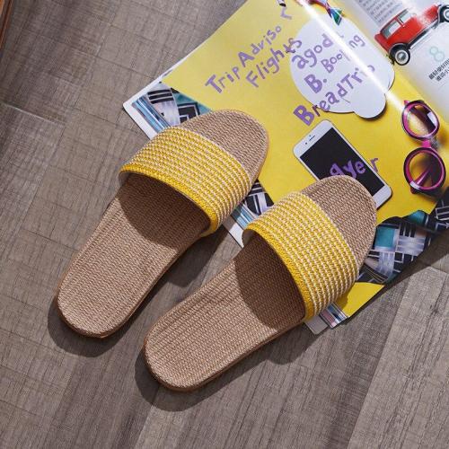 Linen Home Slippers Women Non-Slip Sandals And Slippers Beach Outdoor Slides Flat Shoes