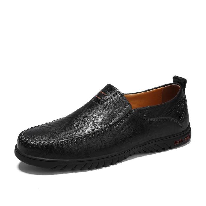 Leather Men Casual Shoes Slip on Formal Loafers Men Moccasins Italian Black Brown Comfy Male Shoes