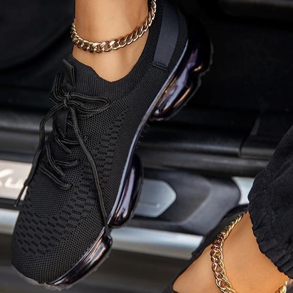 Women Vulcanized Shoes Mesh Lace Up Female Sneakers Comfort Walking Shoes Woman Casual