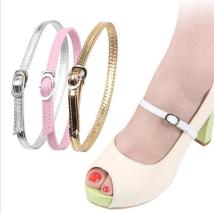 Women Shoelace No Tie Triangle Beam Leather Shoe Lace High-heels Shoelaces Buckle Shoe Bandage Shoelace Shoes Accessories