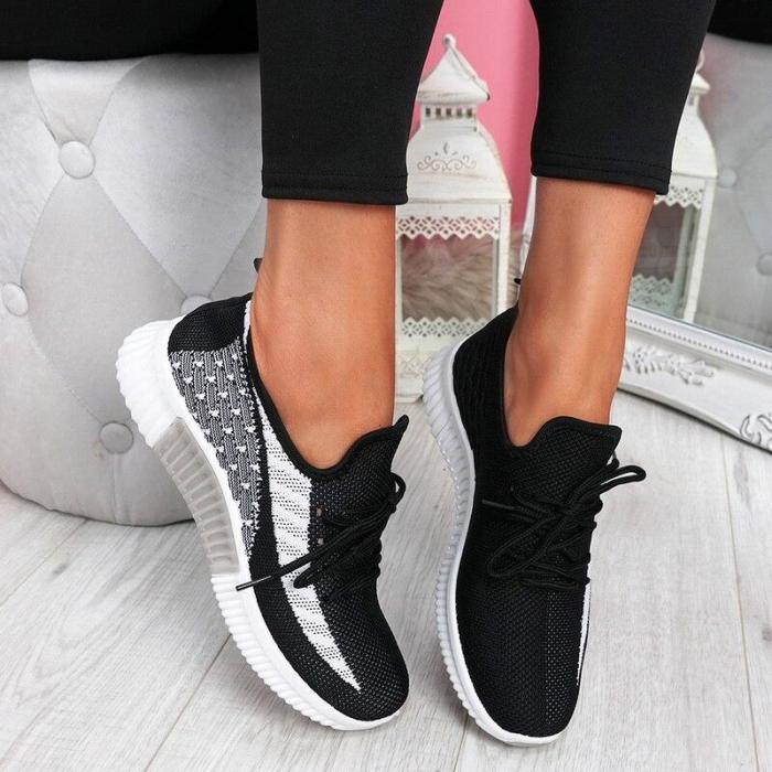 Flats Women Sneakers Shoes Spring Sneakers Women Summer Lace Up Flats Women Plus Size Flying Woven Shoes