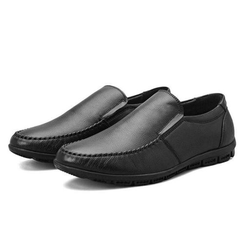 Man Leather Shoes Slip on Summer Men's Shoe Genuine Leather Loafers Black Boat Footwear Flats Moccasins Breathable