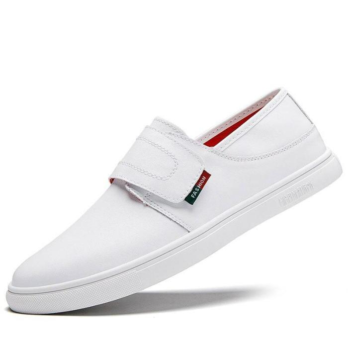 Man Leather Shoes Mens Shoe White Black Fashion Casual Loafers Leisure Footwear