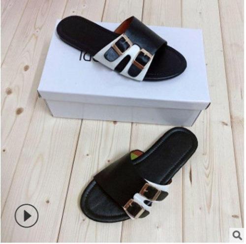 Summer New Women's Shoes Flat Sandals Open Toe Buckle Slippers Outdoor Beach Shoes Fashion Plus Size 41