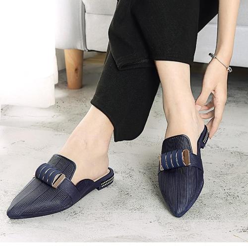 Fashion Summer Slippers Slides Pointed Toe Lady Flats Pointed Toe Shoes