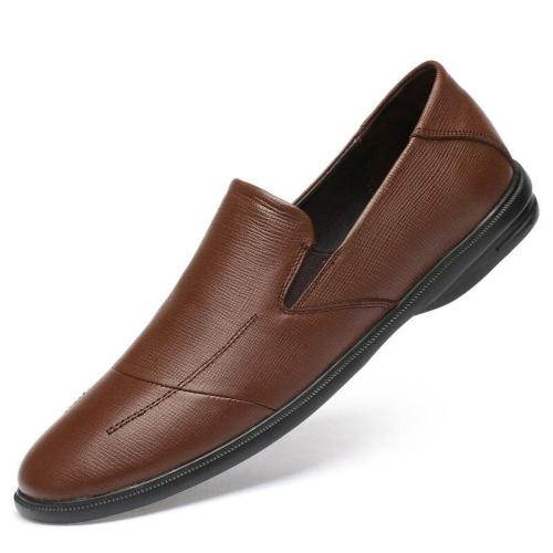Mens Loafers Genuine Leather Summer Man Shoes Slip on Black Brown Boat Shoe Male Moccasins Flats Breathable