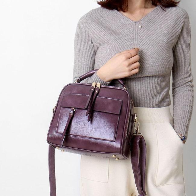 Retro Shoulder Bag for Women Genuine Leather Handbags Ladies Messenger Crossbody Bag Fashion Shell Bag Female High Quality