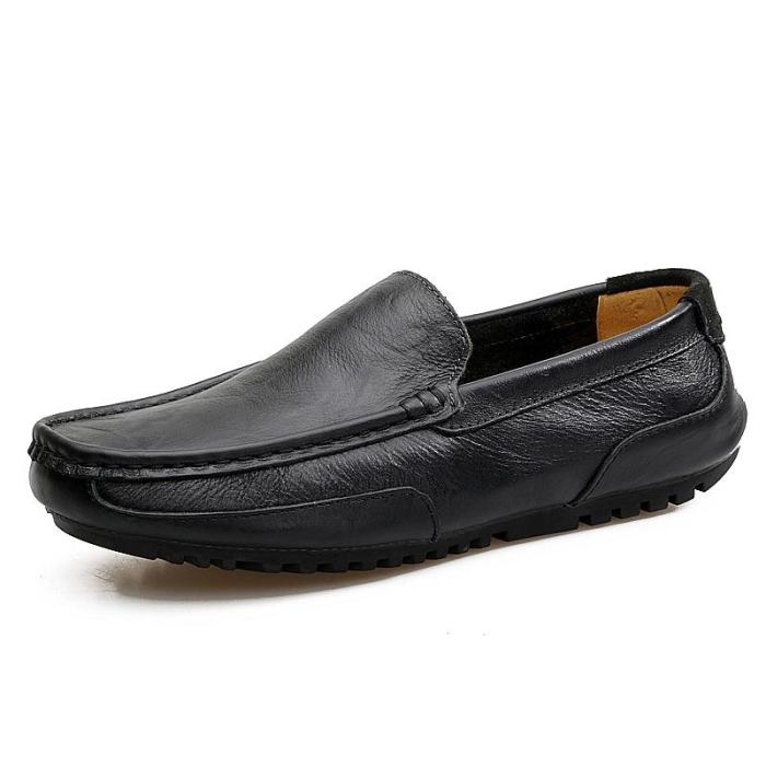Men Casual Shoes Summer Genuine Leather Mens Loafers Hollow Out Slip on Driving Shoes