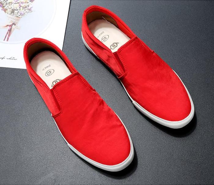 2020 Spring Colourful Cloth Vulcanize Shoes Men Breathable Canvas Sneakers Men's Loafers Lazy Comfortable Shoes
