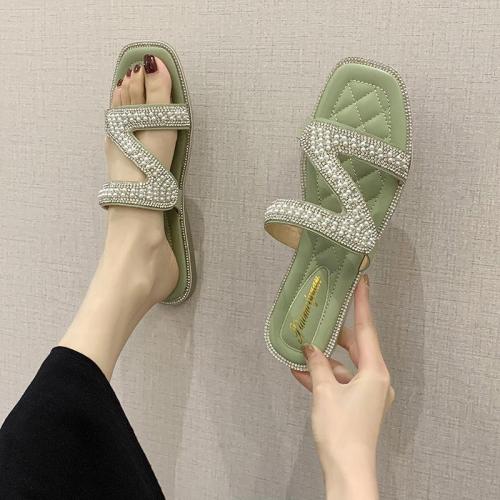 Slippers for Women Wear Women's Sandals String Flat Beach Shoes