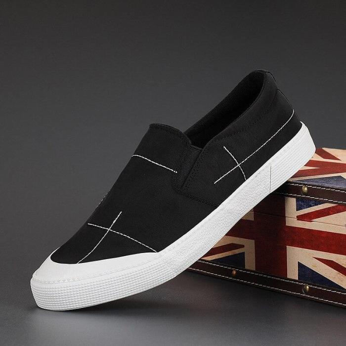 2020 Spring  Autumn New Men Casual Vulcanized Shoes British Style Fashion Simplicity Solid Color Loafers Flat Canvas Shoes 20832