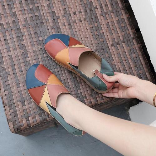 Women Pumps Chunky Mid Heels Plus Size Ladies Loafers Luxury PU Leather Wedges Shoes Woman Female