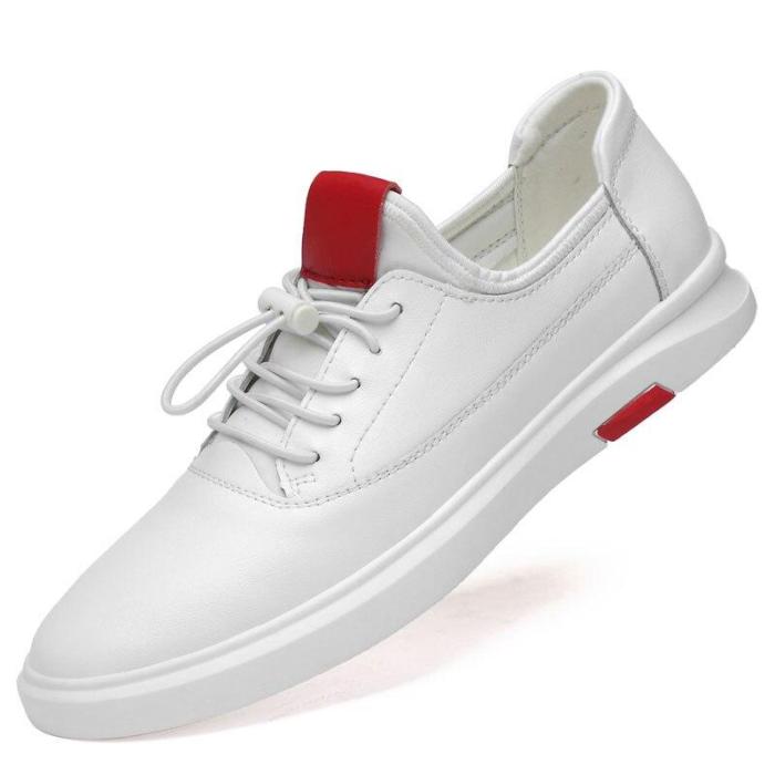 Men Leather Shoes White Casual Shoe Autumn Man Sneakers Leisure Footwear Fashion Soft
