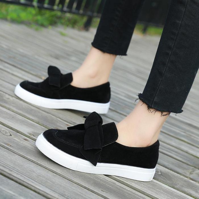 Women's Bow Canvas Flat lazy Shoes Soft Bottom