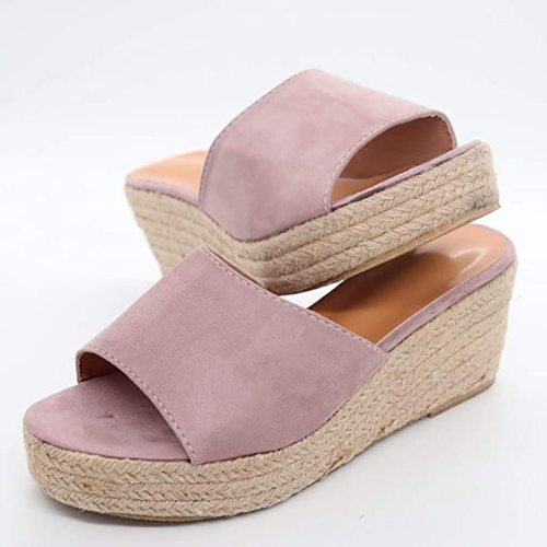 Hemp Rope High heel Shoes Summer Casual Slip on Platform Ladies Sandals Dress Party Peep Toe Female Sandals