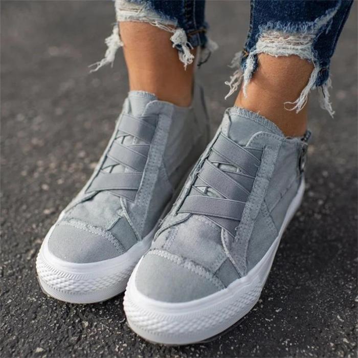 Spring University PU Shoes  Flat Heels Round Slip On Solid Ladies Sneakers Comfortable Flat Outdoor Female Shoes
